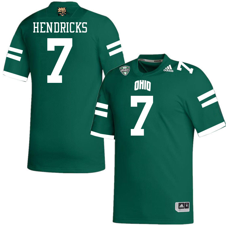 Ohio Bobcats #7 Chase Hendricks College Football Jerseys Stitched-Green